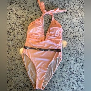 New women’s peach sports illustrated one piece swimsuit size 8